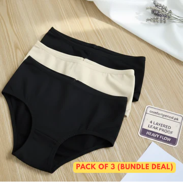 RECOMENDED OFFER Buy 2 Get 1 Free Special Bumper Offer  Imported Soft Material 4 Layered Leak Proof Period Panty for Heavy Flow