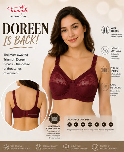BUY 1 GET 1 FREE OFFER PACK OF 02 SPECIAL BUMPER OFFER TRIUMPH DOREEN MINIMIZER BRA UPTO 70% OFF BEST BRA FOR SUMMER