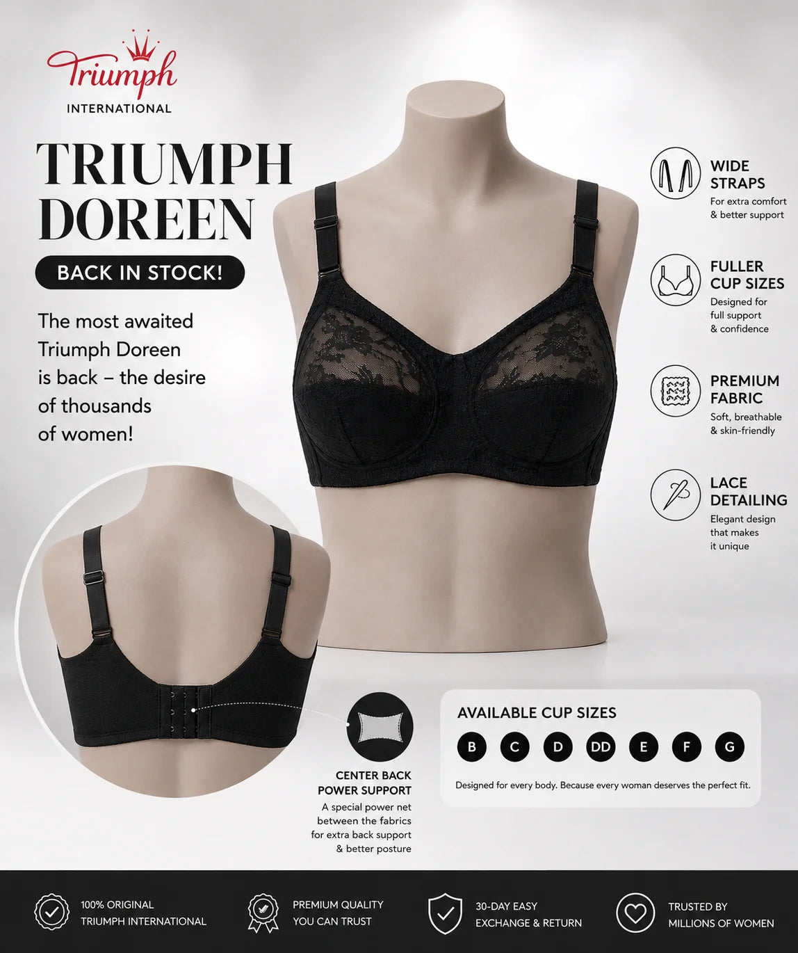 BUY 1 GET 1 FREE OFFER PACK OF 02 SPECIAL BUMPER OFFER TRIUMPH DOREEN MINIMIZER BRA UPTO 70% OFF BEST BRA FOR SUMMER