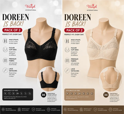 BUY 1 GET 1 FREE OFFER PACK OF 02 SPECIAL BUMPER OFFER TRIUMPH DOREEN MINIMIZER BRA UPTO 70% OFF BEST BRA FOR SUMMER