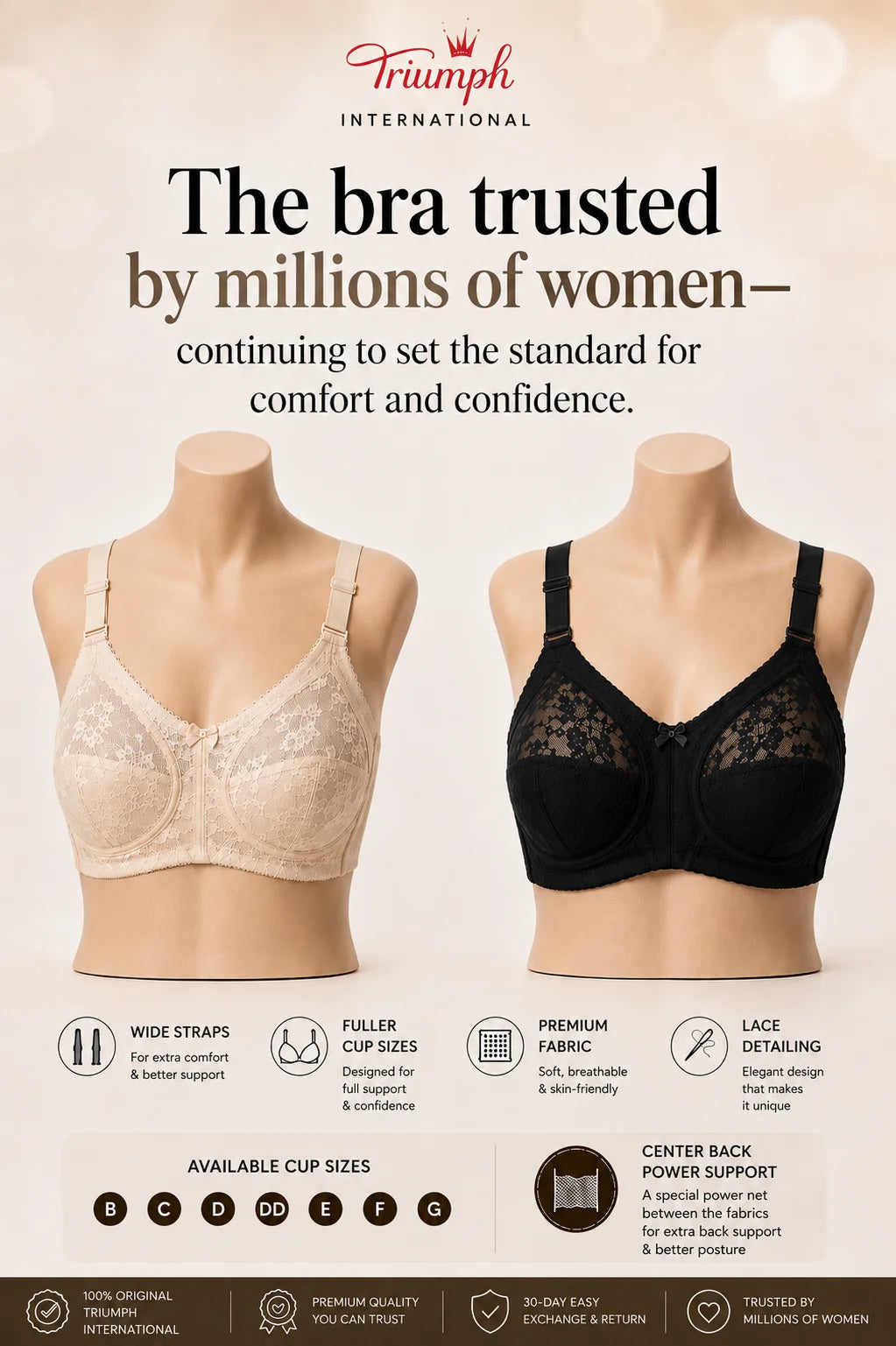 BUY 1 GET 1 FREE OFFER PACK OF 02 SPECIAL BUMPER OFFER TRIUMPH DOREEN MINIMIZER BRA UPTO 70% OFF BEST BRA FOR SUMMER