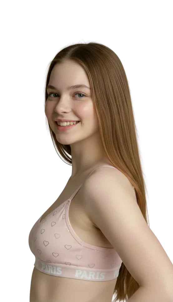 TEENS PACK OF 4 SEAMLESS TRAINING BRAS-BPINK/WHITE/MINT/GREY