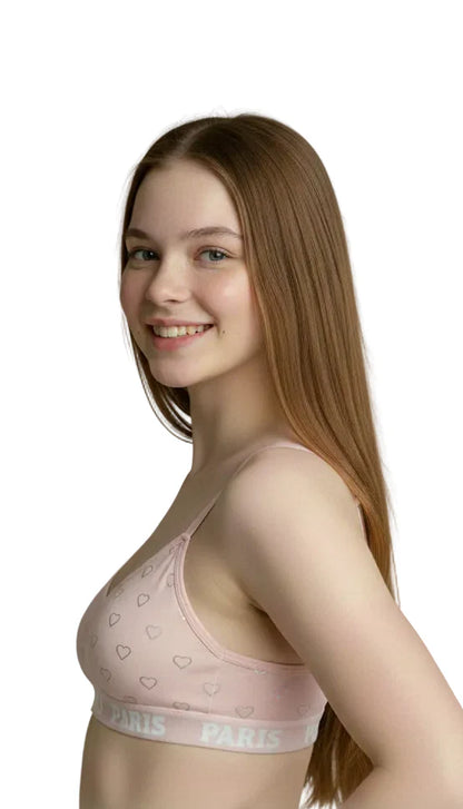 TEENS PACK OF 4 SEAMLESS TRAINING BRAS-BPINK/WHITE/MINT/GREY