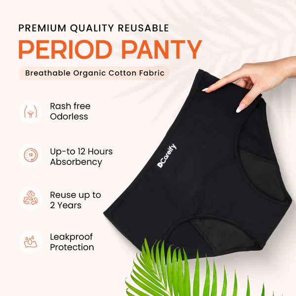 PACK OF 01 Imported Soft Material 4 Layered Leak Proof Period Panty for Heavy Flow